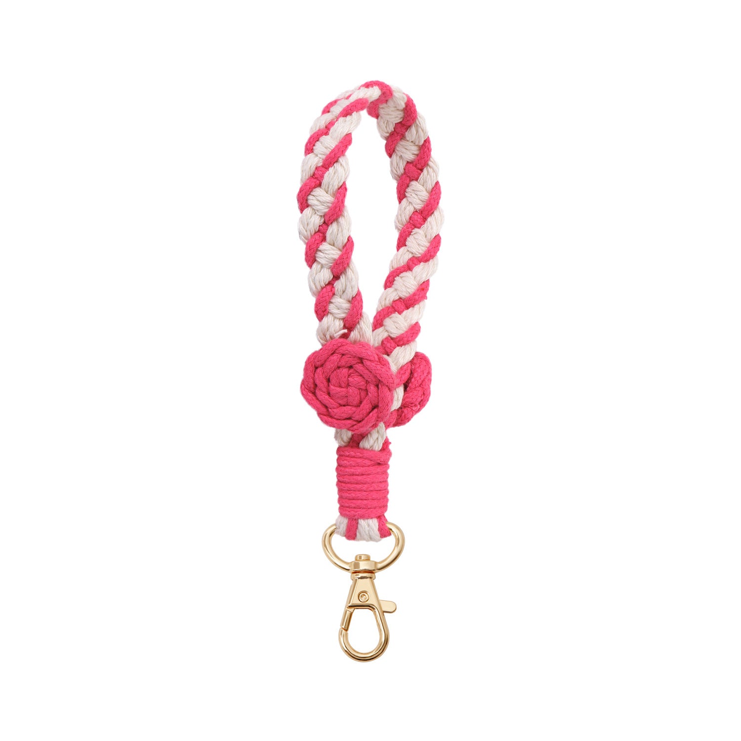 Wholesale Cotton Rope Woven Flower Keychains